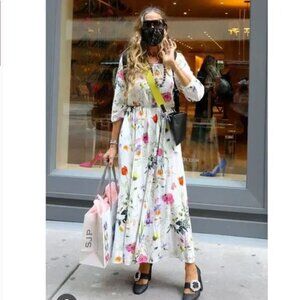 Sonnet James Violet Play Dress Multicolor Floral Maxi Size XS Like New White